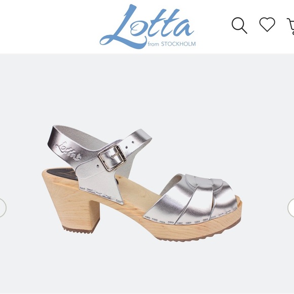 Lotta from Stockholm peep toe clog in silver. - Picture 2 of 5